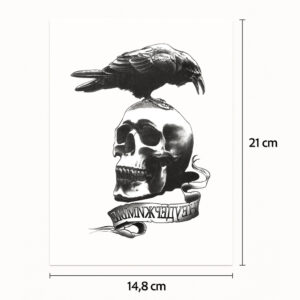Half tattoo sleeve black crow