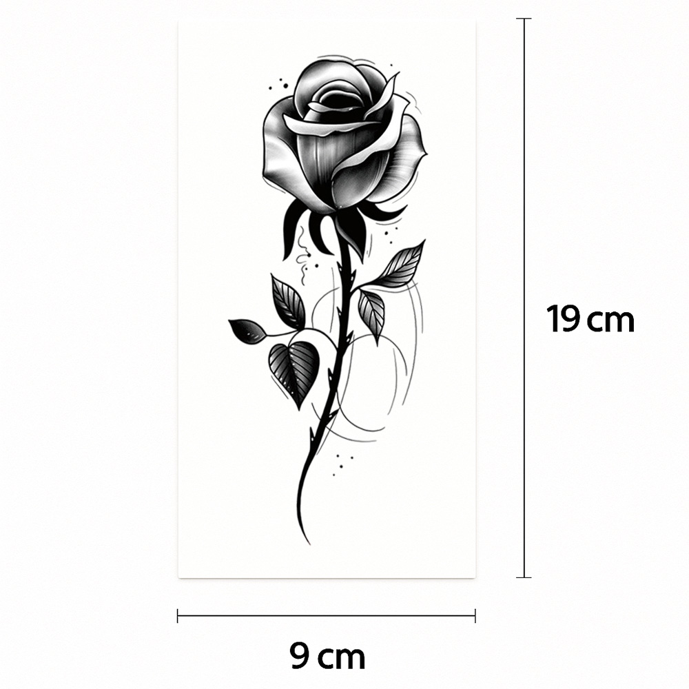 Half tattoo sleeve black perfect rose