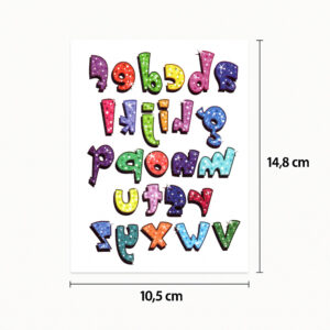 Tattoo colored alphabet